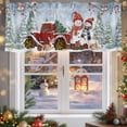 thumbnail image 5 of Valances for Windows Merry Christmas Snowman Red Truck Rod Pocket Short Curtain for bathroom living room bedroom Winter Snowy Scene Tree 1 Panel 54x18in, 5 of 7
