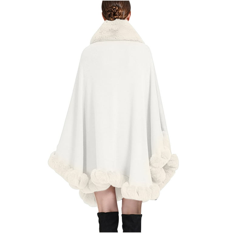 Hooded Cape Coat off White Poncho Cape Oversize Cloak 