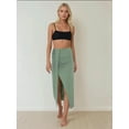 thumbnail image 4 of High Waist Bodycon Drapped Maxi Skirt, 4 of 7