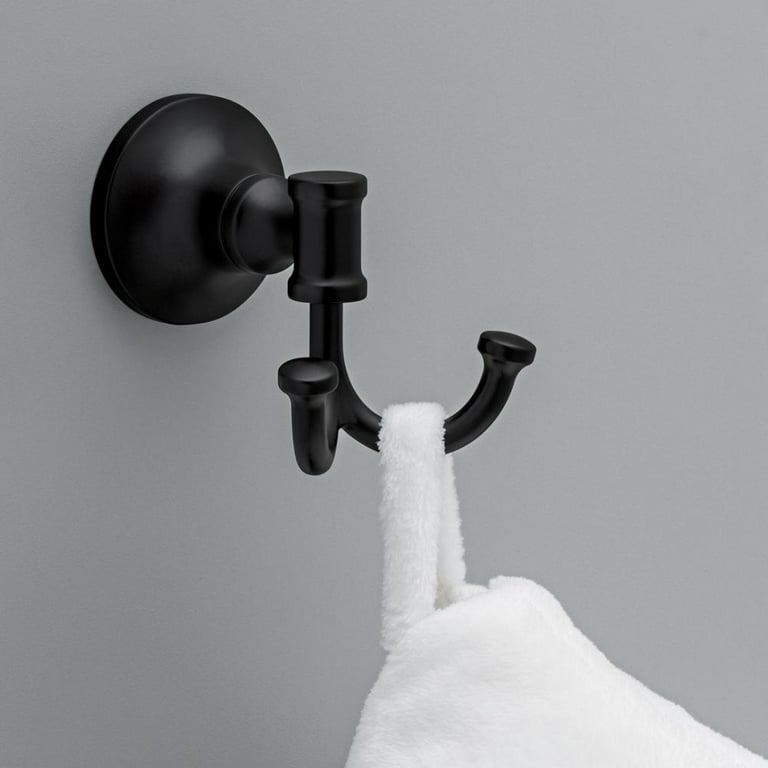 Dracelo Wall Mounted Bathroom Black Hand Towel Robe Hooks 4 Pack