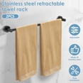 thumbnail image 2 of 2 Pack Stainless Steel Towel Rack Versatile Black Towel Rack Solid Bathroom Accessories Towel Holder Space Saving Wall Mounted Towel Rack Stable Hand Towel Holder for Home, 2 of 10