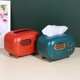 thumbnail image 5 of Household Home Ornament Remote Control Storage Napkins Placement Paper Pumping Case Napkin Case Tissue Box Radio Model Paper Storage Box RED, 5 of 8