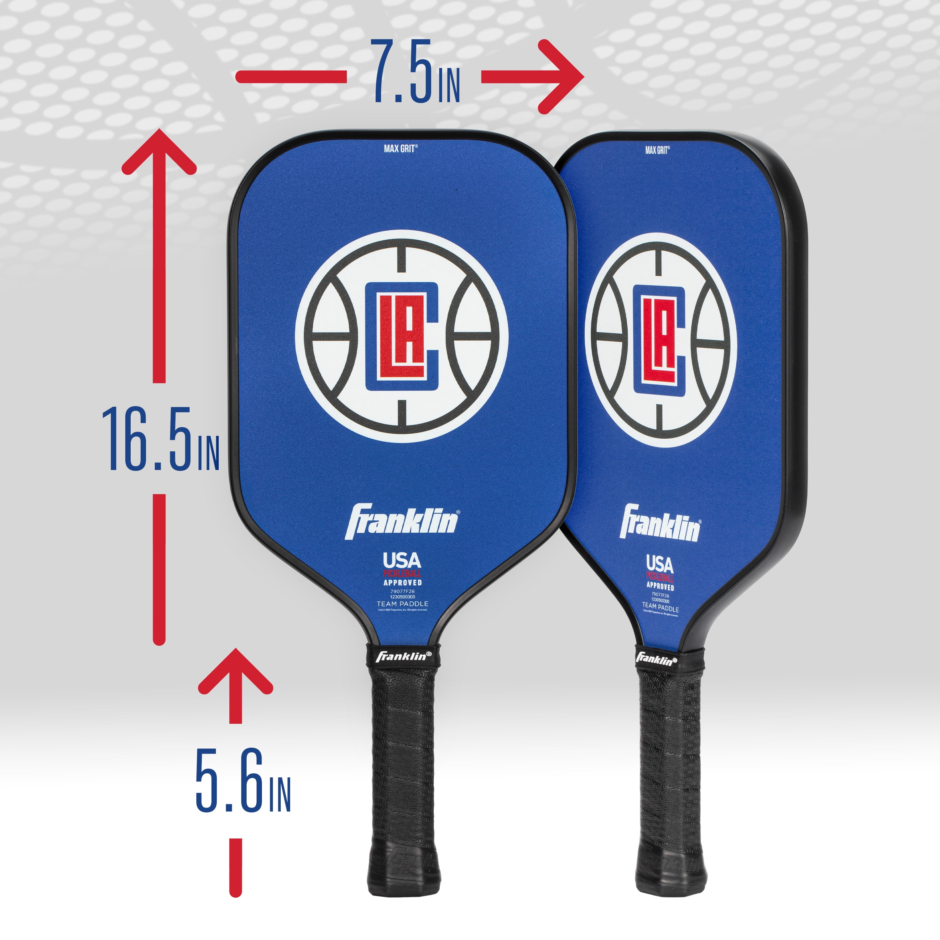Franklin Sports NBA Los Angeles Clippers Pickleball Paddle - Official NBA Team Pickleball Paddles - USAP (USAPA) Approved Premium Quality Pickleball Paddles - Authentic Team Logos + Colors