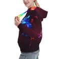 thumbnail image 2 of Daiia Futuristic Red And Blue Bird Pattern Women's Fashion Hoodies & Sweatshirts with Kangaroo Pocket Hooded Sweatshirt with Eye-catching Drawstrings-Small, 2 of 7