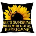 thumbnail image 3 of Sunflower Pillow Covers 18X18 In Just A Girl Love Sunflowers Sunshine Butterfly Black Yellow Throw Pillow Case Decorative Couch Pillows with Zipper Set of 2 Sunflower Gift for Girlfriend Wife Sister, 3 of 7