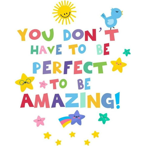 SUNNYCLUE Inspirational Quote Wall Sticker Positive Saying Wall Decals You Don’t Have to Be Perfect Lettering Trendy Motivational Vinyl Art Sticker for Nursery Bedroom Kids Room Playroom Decor