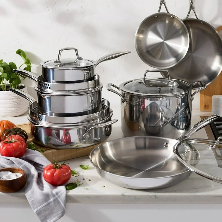 Henckels Tri-Ply Clad Stainless Steel 12 Piece Cookware Set