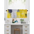 thumbnail image 5 of Valances for Windows Yellow Gray Abstract Rod Pocket Cafe Window Treatments Valance Curtains for Kitchen Bathroom Laundry Basement Windows 42"x18", 5 of 9