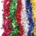 thumbnail image 2 of 1 pieza de 2 m de decoración navideña para barras de bar, guirnalda de cinta, adornos para árbol de Navidad, oropel plateado y dorado, suministros para fiestas de bodas, 2 of 5