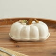 thumbnail image 1 of Plato de postre de cerámica, plato de ensalada con forma de calabaza, multiusos con tapa, bandeja para servir para el hogar, restaurante, cafetería,, 1 of 8