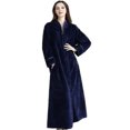 thumbnail image 1 of Zipper Bathrobe For Womens Flannel Fleece Robes Winter Warm Housecoat Nightgown, 1 of 3
