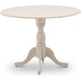 thumbnail image 4 of East West Furniture DMT-ABC-TP Dublin Kitchen Dining Table - a Round Wooden Table Top with Dropleaf & Pedestal Base, 42x42 Inch, Wirebrushed Buttercream, 4 of 9