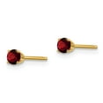 thumbnail image 2 of 14K Yellow Gold Earring Birthstone (01) January Women'S Garnet Round Red 3 mm, 2 of 3