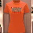 thumbnail image 3 of Playera Blusa Con Estampado Merry Christmas Estilo Animal Print Ropa Para Mujer Color Anaranjado Talla Grande Marca Emil SaEs, 3 of 4