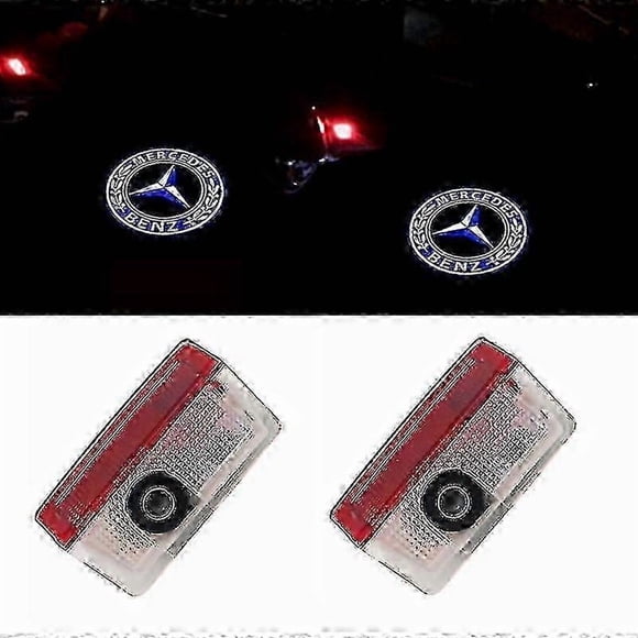 (3)For Mercedes Benz GLS GLC GLB GLA A B C E Class 2x Car Door LED Projector Lights with Logo Display