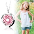 thumbnail image 2 of Stainless Steel Aromatherapy Aromatherapy Essential Oil Diffuser Necklace Sunflower Locket Pendant with 10 Replacement Felts, 2 of 9