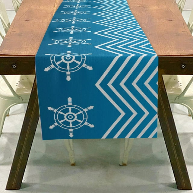 Decorative Table Banner Summer Ocean Beach Themed Linen Tablecloth For Dining And Coffee Tables