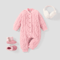 thumbnail image 1 of PatPat Baby Boy/Girl Button Design Basic Solid Color Jumpsuit, 1 of 2