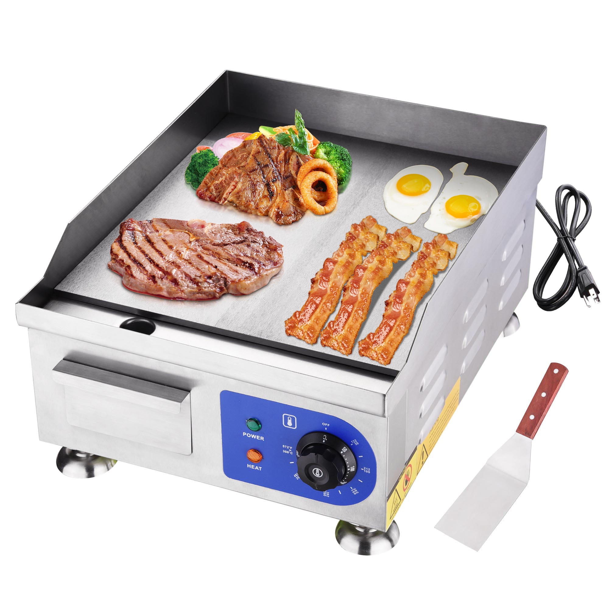 VBENLEM 30 Electric Countertop Griddle Grill 110V 4400W NonStick