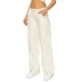 thumbnail image 2 of Cali1850 Women's Y2K Cargo Pants Mid Rise Loose Wide Leg Baggy Casual Streetwear Trousers, 2 of 4