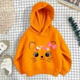 thumbnail image 2 of Teen Girls Hoodies Size 14-16 Crewneck Cropped Hoodie Soft Casual Graphic Print Fleece Sweatshirts Children Fall Winter Toddler To Big Kid Gold 140, 2 of 3