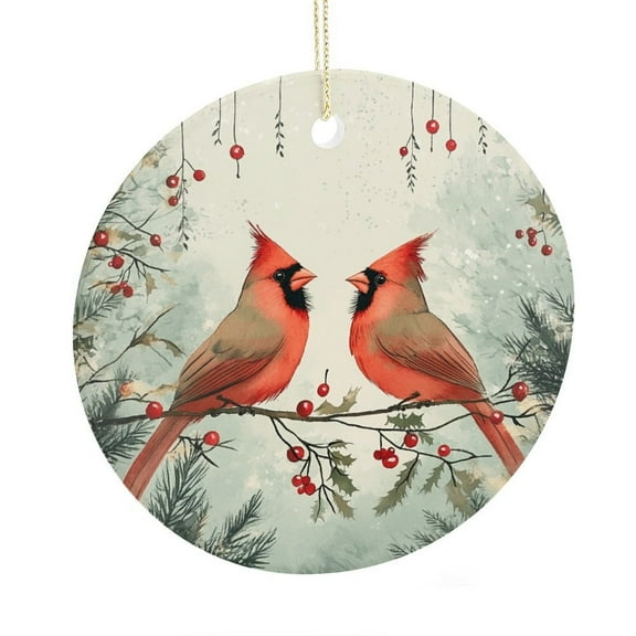 Christmas Tree Ornaments Winter Cardinal Bird Funny Christmas Ornaments 2025 Winter Snow Red Cardinal Bird Ornament Christmas Tree Decoration Gifts for Women Men