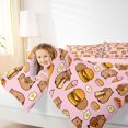 thumbnail image 4 of Homewish Girly Pink Cartoon Bedding Comforter Set for Kids, Cute Capibara Lover Twin Comforter Sets, Kawaii Animal Lover Reversible Bedding Set, Breathable Home Decor, 2pcs, 4 of 8