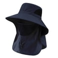 thumbnail image 1 of Sombrero Protección Solar Visera Cubo Máscara Facial Desmontable Ancha para El Verano, 1 of 9