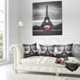 thumbnail image 3 of Designart Eiffel and Old Red Car - Landscape Printed Throw Pillow - 16x16, 3 of 5