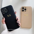 thumbnail image 2 of Funda de teléfono suave de PU de cuero con letras personalizadas de Corea para iPhone 13 12 11 Pro X XS Max XR 7 8 Plus, funda trasera lisa de lujo Tan Jianjun unisex, 2 of 2