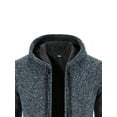 thumbnail image 3 of hirigin Men Casual Sweater Hoodie, Solid Color Hooded Long Sleeve Full-Zipper Sweater Outwear, M/L/XL/XXL/XXXL/XXXXL, 3 of 9
