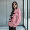 thumbnail image 2 of COEQINE Sweatshirts Pullover Casual Long Sleeves Women's Hoodies Soft Oversized Hooded Outfits Sweatshirt Y2K Cozy Fashion Loose Fit Crewneck Printing Panda Pink Lightweight, L, 2 of 7