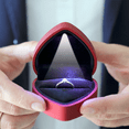 thumbnail image 3 of Novel Box Heart Shaped Red Ring Box with LED Light for Jewelry Gift 2.5x1.75x2.75 Inches, 3 of 8