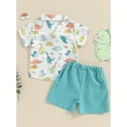 thumbnail image 4 of Bagilaanoe 2pcs Toddler Baby Boy Shorts Set Short Sleeve Print T Shirt Tops + Shorts 6M 12M 18M 24M 3T 4T Kids Casual Summer Clothes, 4 of 7