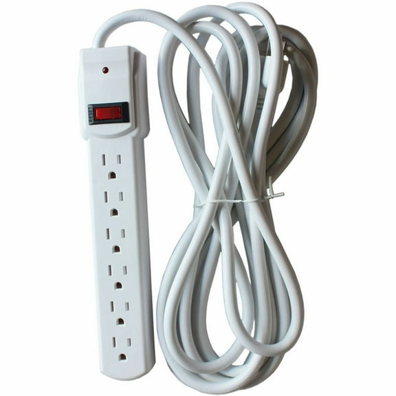 Compucessory Strip Surge Protectors 1080 Joules 6 Outlets 15' Cord Putty 25103