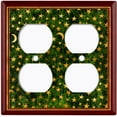 thumbnail image 3 of Metal Light Switch Plate Cover Elegant Starry Night Maroon Green Frame FRA028, 3 of 13