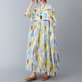 thumbnail image 4 of Robe Ample pour Femme à Imprimé Floral Vintage avec Poches, Manches Mi-Longues, Surdimensionnée, Vacances, Bohème, Décontractée, 4 of 9