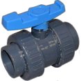 thumbnail image 1 of Ball Valve 50mm - Made Of Pvc - With Connection On Both Sides - 50mm Sleeve - Gray Tw, 1 of 2