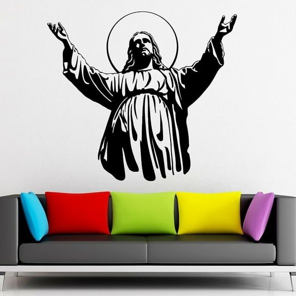 Jesus Christ Christian Wall Sticker Home Interior Decoration Living Room Vinyl Decal Religion Murals Removable 47x42cm