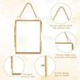 thumbnail image 4 of 2Pcs Wall Hanging Mini Photo Frames 4.1x2.9 inch Double Glass Picture Frame with Chain Alloy Folding Frame DIY Vintage Artwork Display Frames for Pressed Flowers Pictures Home Wall Decor DIY, 4 of 6