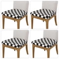 thumbnail image 2 of Gaeub Black and White Checkerboard Square Chair Seat Covers, Stretch Fitted Printed Chair Seat Cushion Cover for Kitchen, Office - One Size, 2 of 9