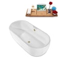 thumbnail image 3 of 67" Streamline N1800BBR Soaking Freestanding Tub and Tray With Internal Drain in Brushed Brass, 3 of 8