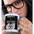 thumbnail image 2 of 3drose, Glam White and Image of Jeweled Western Cowgirl Happy 21st Birthday, 15oz Two-tone Blue Mug, 2 of 6