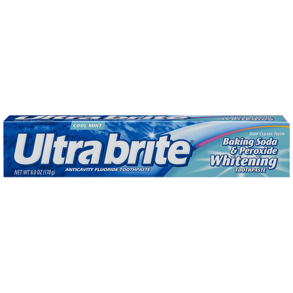 Ultra Brite Baking Soda and Peroxide Whitening Toothpaste, Clean Mint - 6 oz