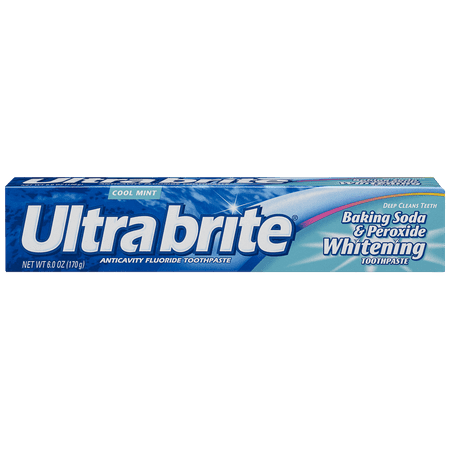 Ultra Brite Baking Soda and Peroxide Whitening Toothpaste, Clean Mint - 6 (Best Way To Whiten Teeth With Baking Soda)