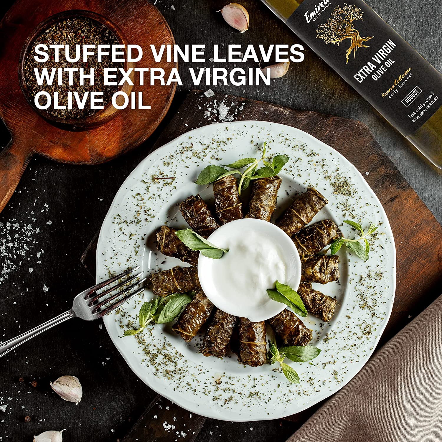 (Pack Of 6) Emirelli Dolmas Vine Leaves Rice Extra Virgin Olive Oil 14.1 Oz