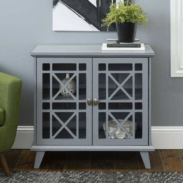 Manor Park Contemporary 2 Door Grey Accent Cabinet Com 2 Door Grey Accent Cabinet, Small Accent Cabinet With Doors