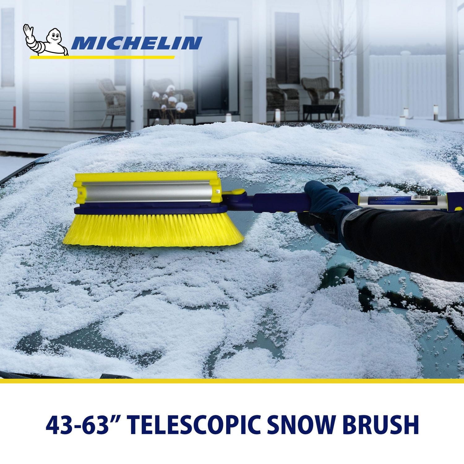 Michelin Brosse à Neige Haute Résistance 63", Avec Grattoir à Glace, Extra Longue pour un Retrait Efficace de la Neige