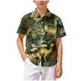 thumbnail image 7 of Ulanda Boys Hawaiian Shirt Short Sleeve Casual Button Down Beach Aloha Shirt Kids Summer Hawaii Shirts 5-14 Years (Dark Green, 9-10 Years), 7 of 7