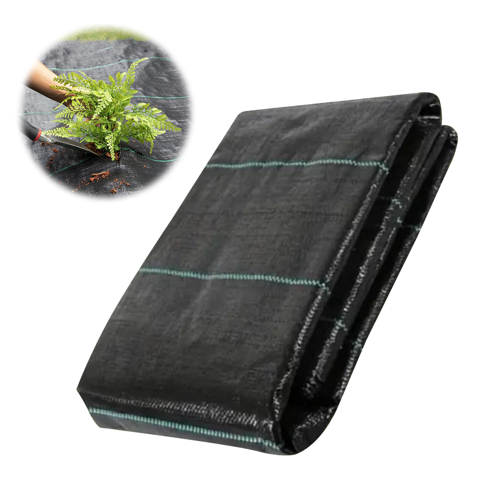 OIUR Weed Barrier Landscape Fabric Woven Geotextile Mat Gardening Ground Cover Weed Control Cloth for Orchard Vegetable Field Driveway Walkway